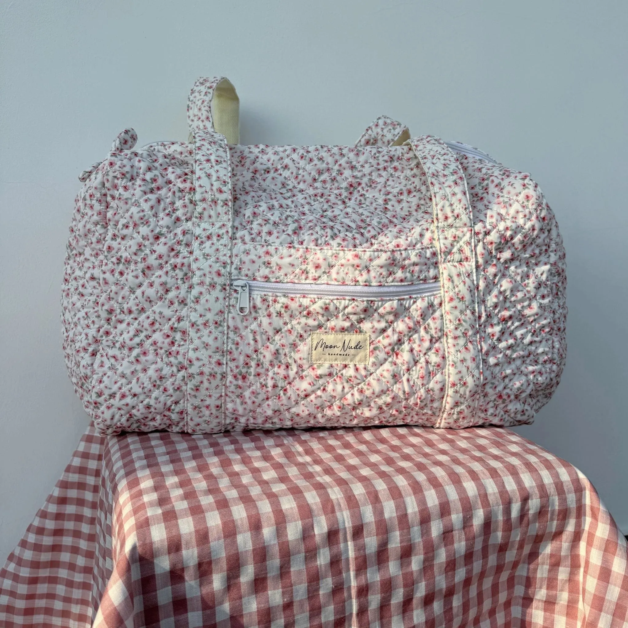 RoyaleGlow Peony Floral Travel Duffel Bag for Stylish Trips