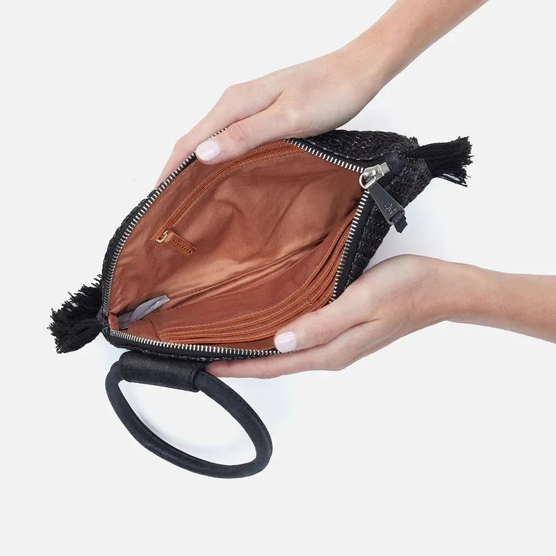 Sable Clutch - Black Raffia