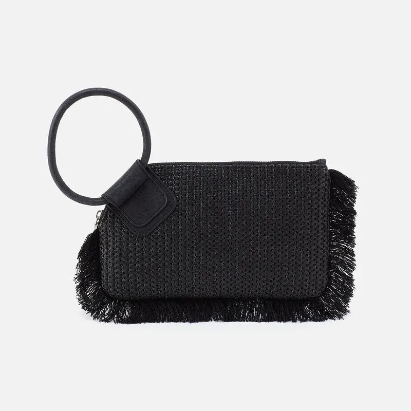 Sable Clutch - Black Raffia