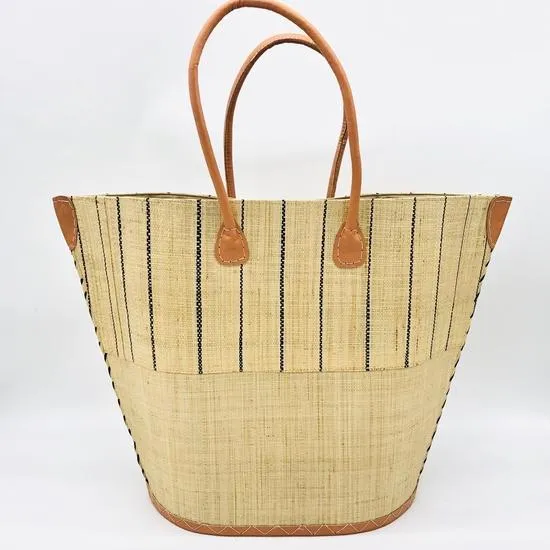 Santa Cruz Two Tone Pin Stripes Straw Bag