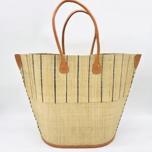 Santa Cruz Two Tone Pin Stripes Straw Bag