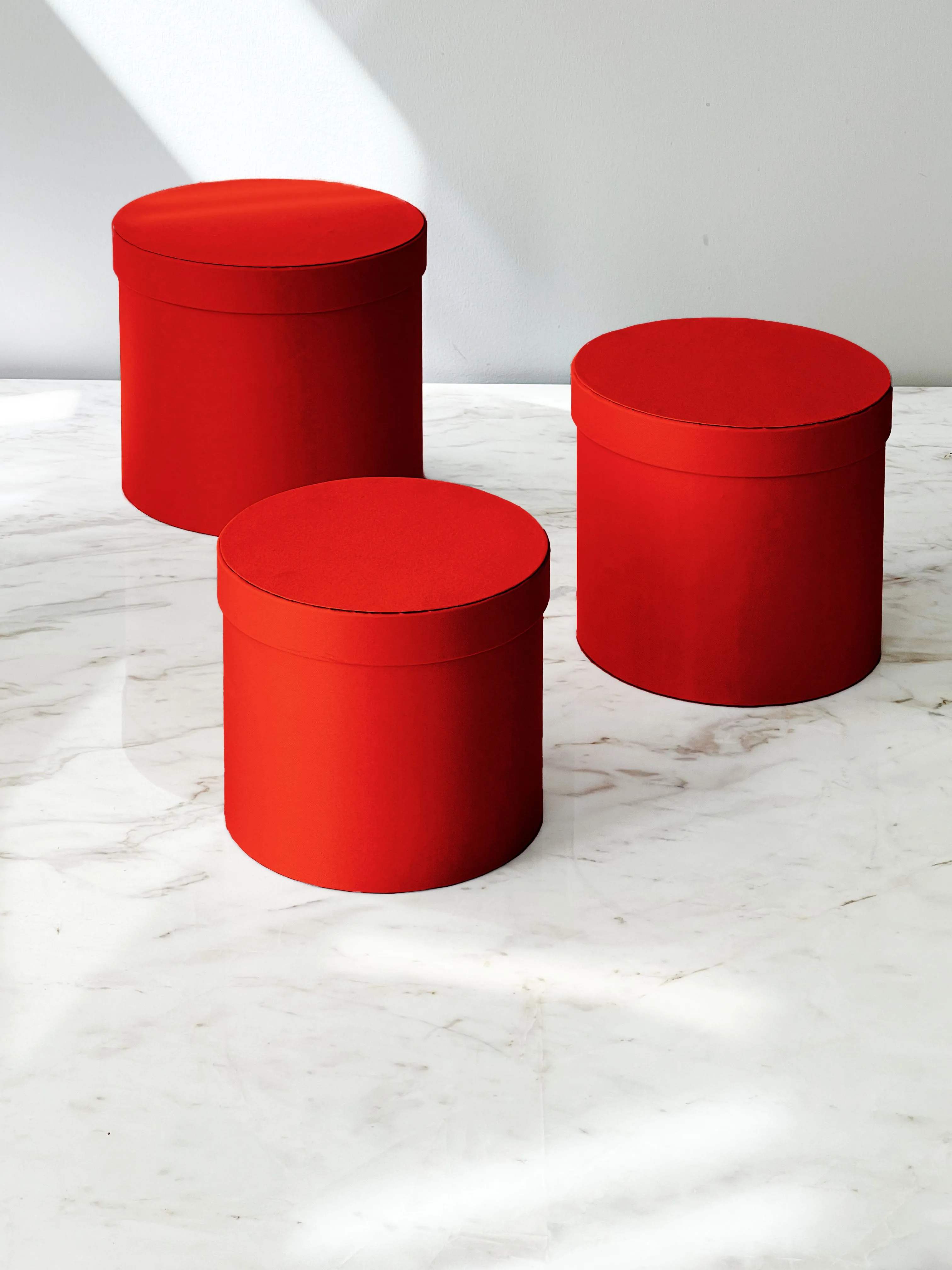 Satin Round Flower Box in Variety Color and Size