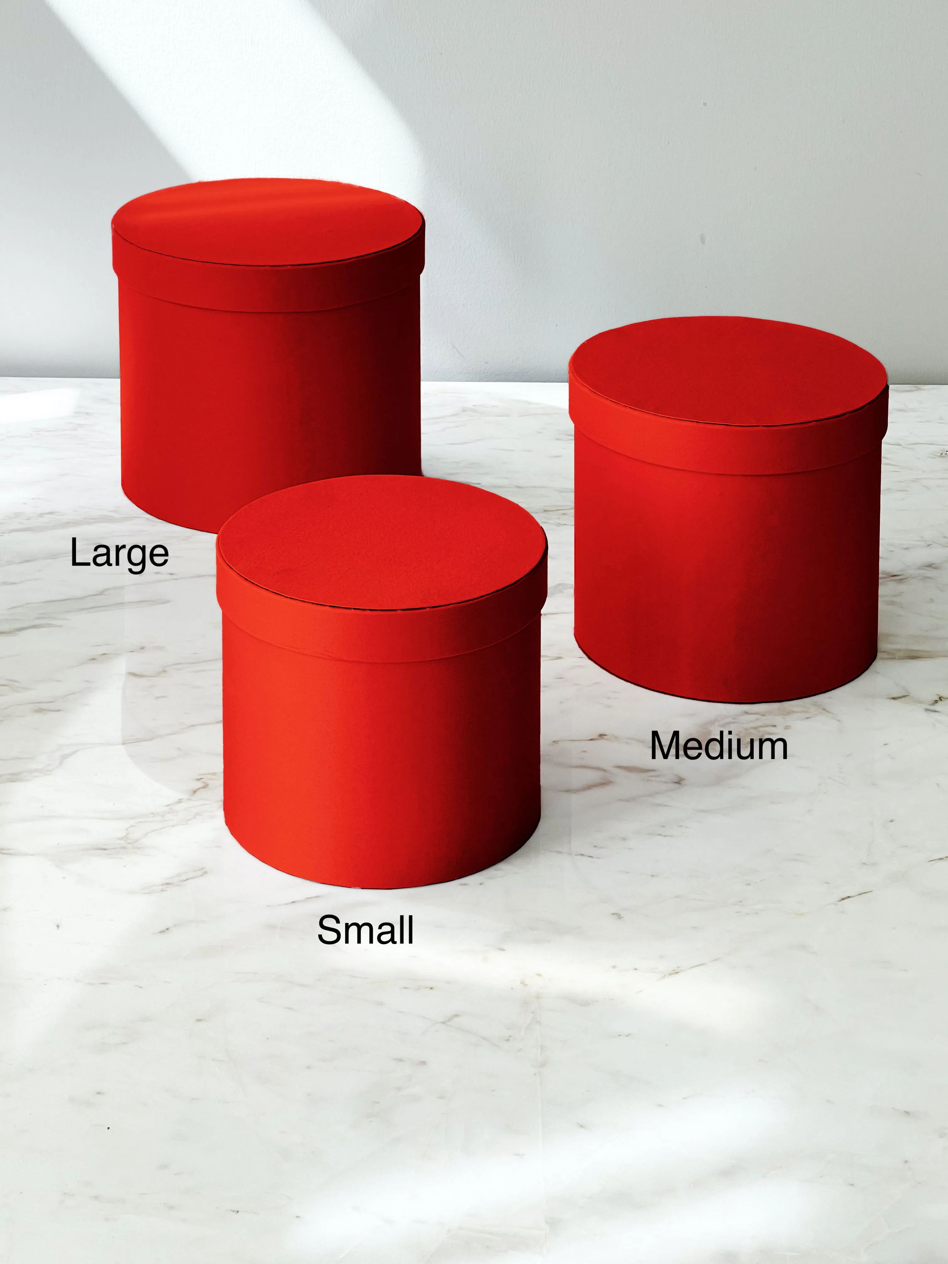 Satin Round Flower Box in Variety Color and Size
