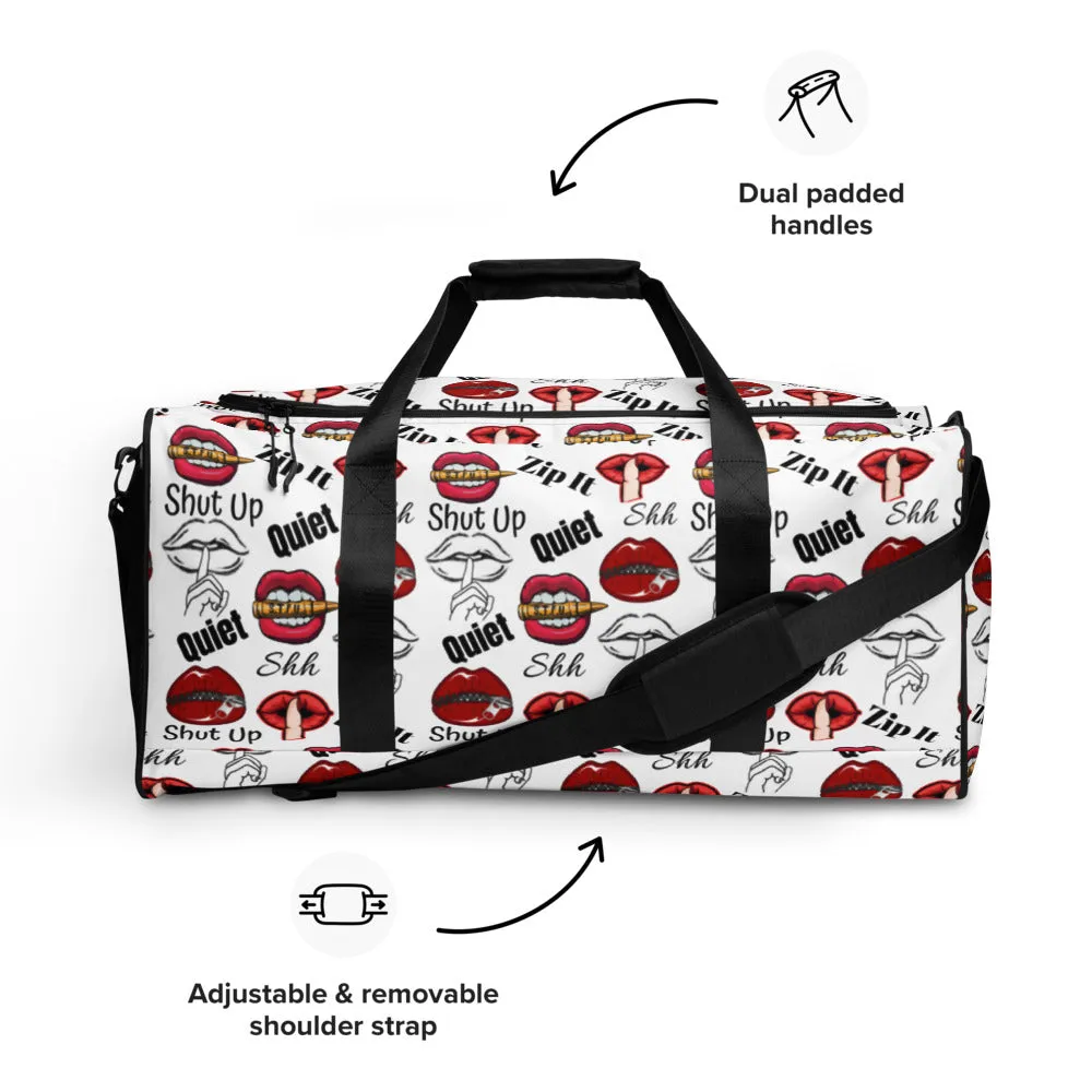 Shhhut Up Duffel bag - White