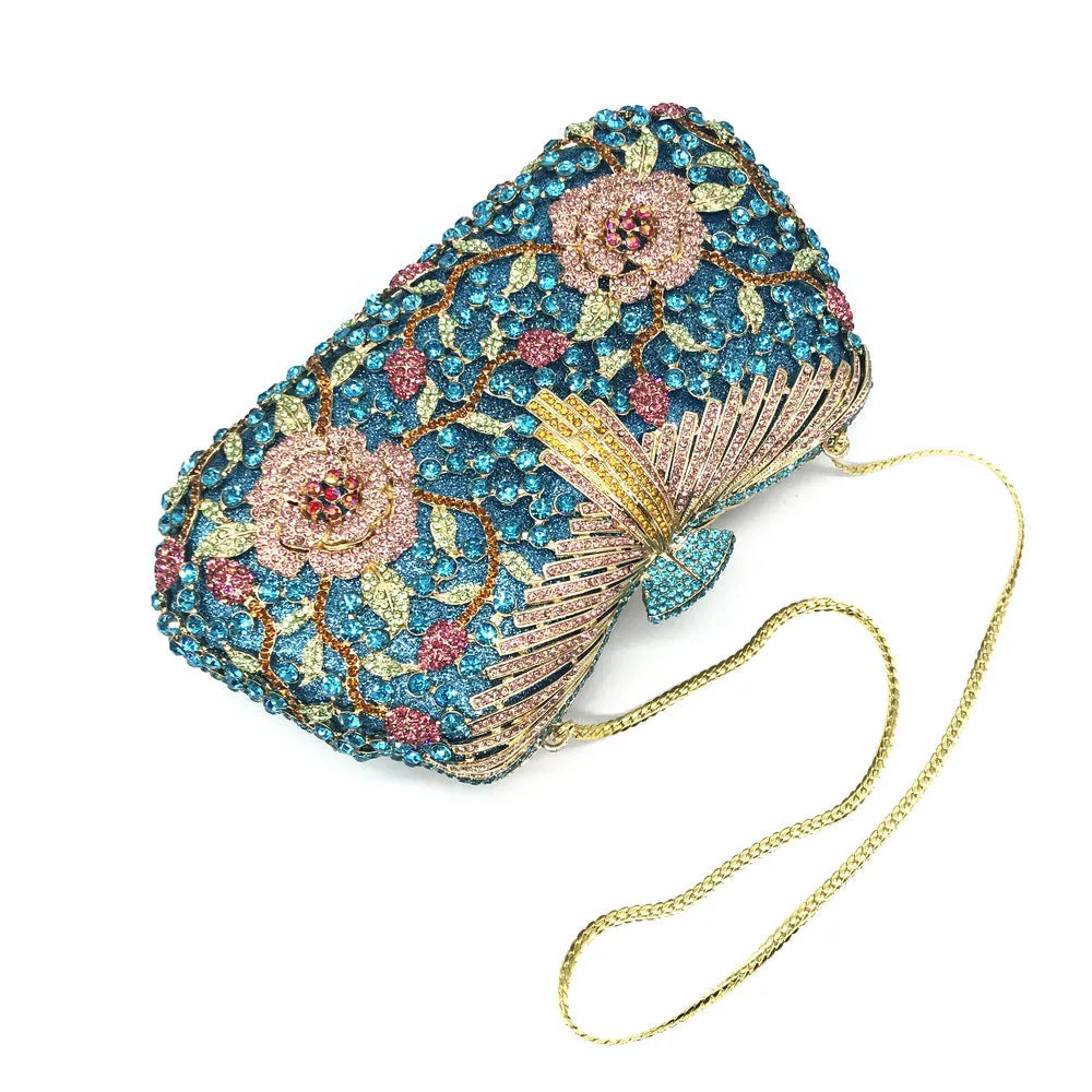 Shiny Evening Clutch Exquisite Flower Banquet Bag