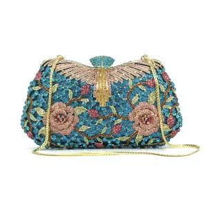 Shiny Evening Clutch Exquisite Flower Banquet Bag