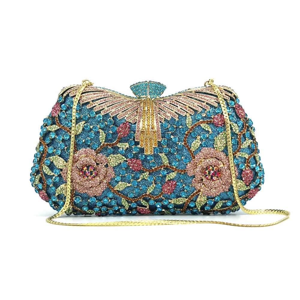 Shiny Evening Clutch Exquisite Flower Banquet Bag
