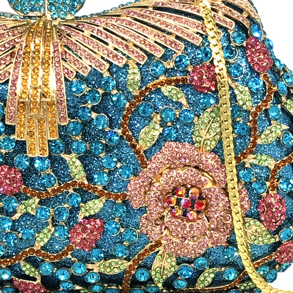 Shiny Evening Clutch Exquisite Flower Banquet Bag