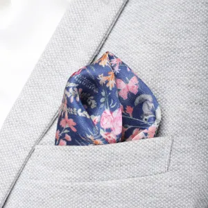 Silk Pocket Square Hand painted Garden Glimpses