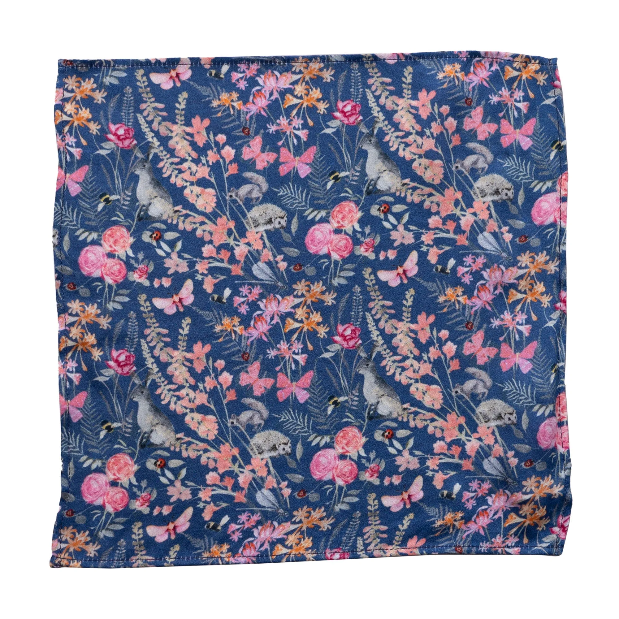 Silk Pocket Square Hand painted Garden Glimpses