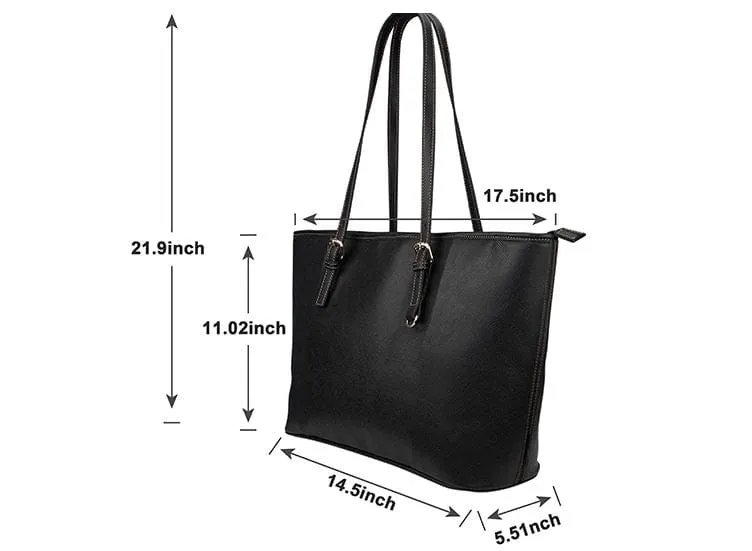 Skull Floral Purple Leather Large Tote Bag