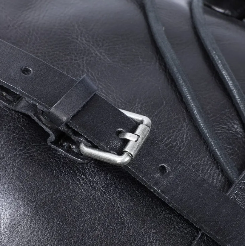 Small Black Leather Backpack  | Lake Victoria