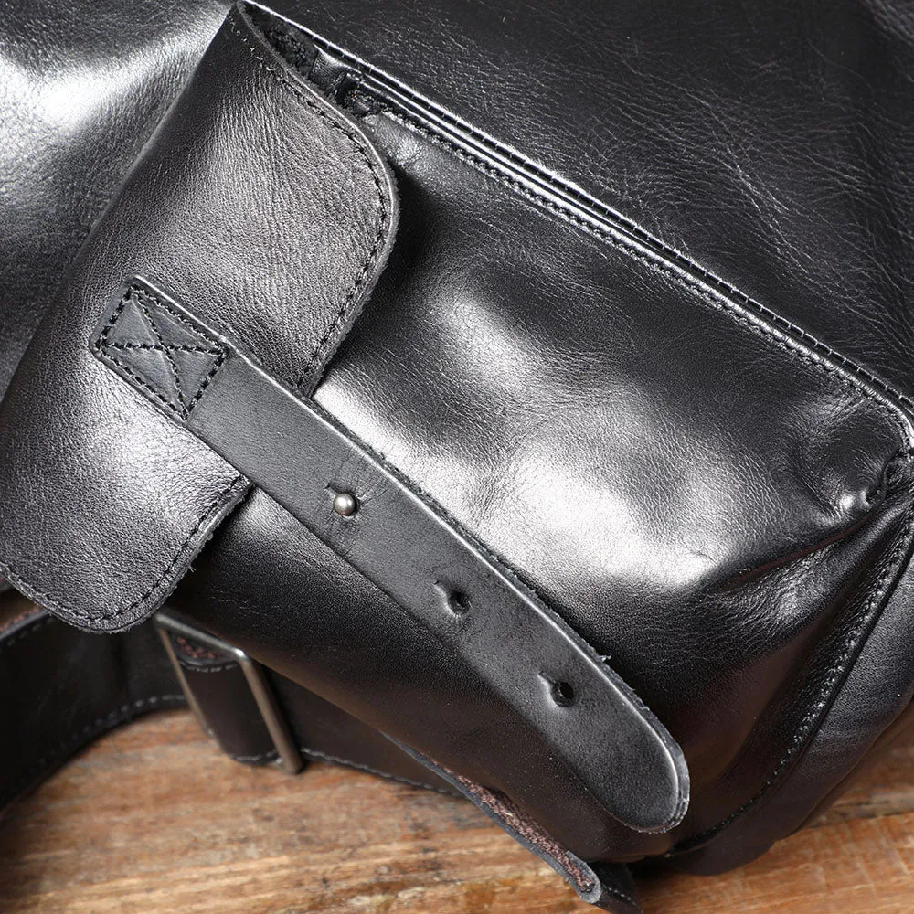 Small Black Leather Backpack  | Lake Victoria