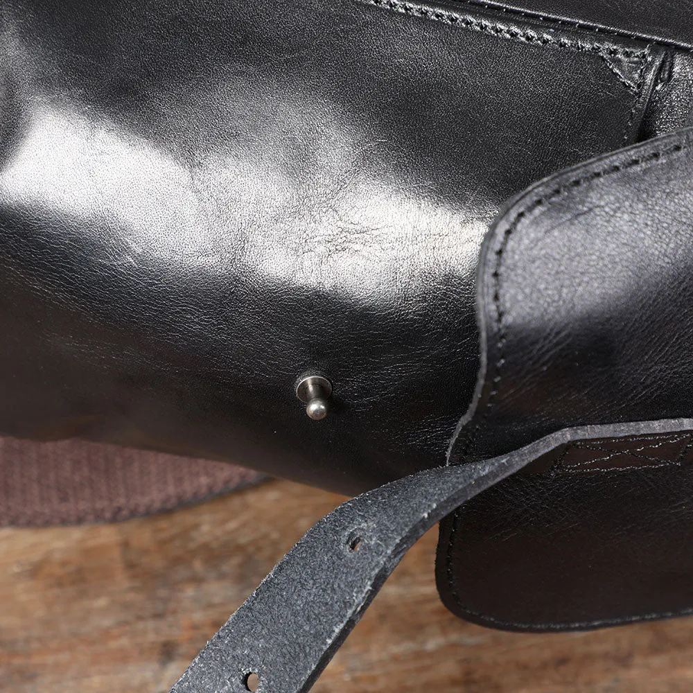 Small Black Leather Backpack  | Lake Victoria