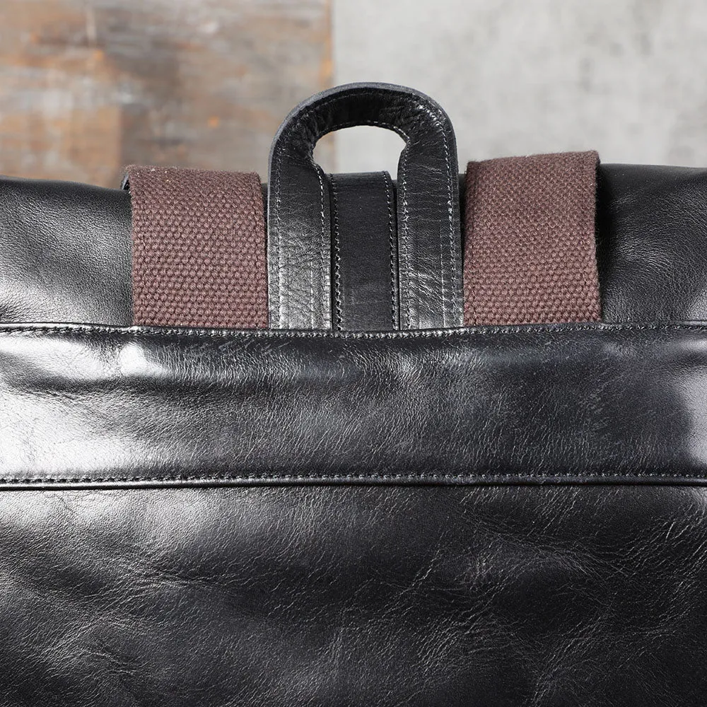 Small Black Leather Backpack  | Lake Victoria