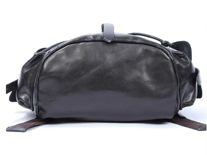 Small Black Leather Backpack  | Lake Victoria