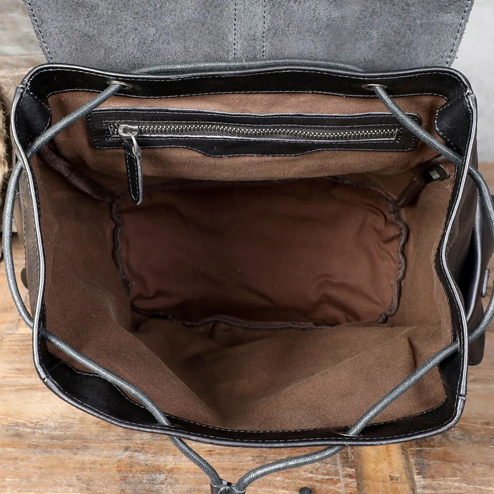 Small Black Leather Backpack  | Lake Victoria