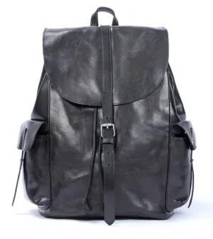 Small Black Leather Backpack  | Lake Victoria