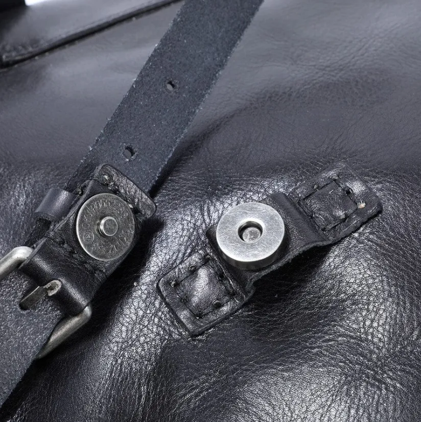 Small Black Leather Backpack  | Lake Victoria