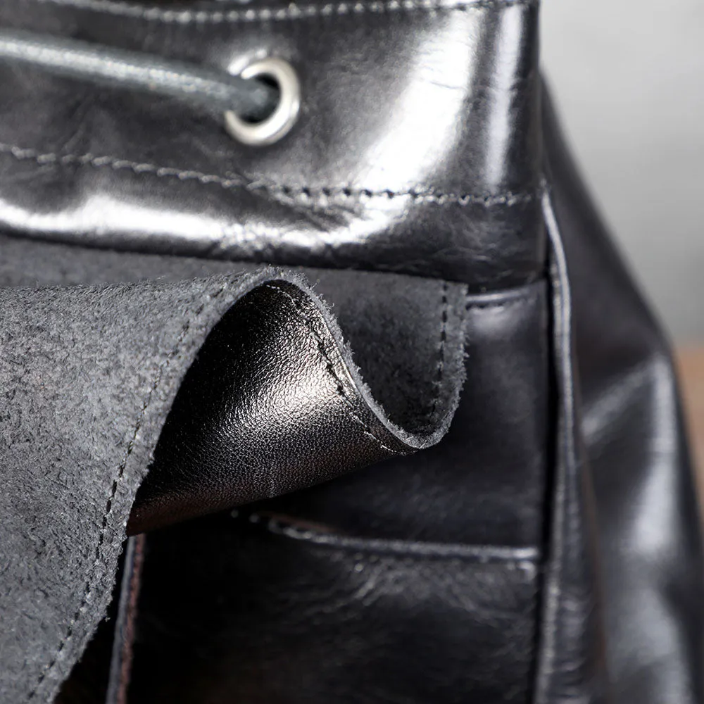 Small Black Leather Backpack  | Lake Victoria