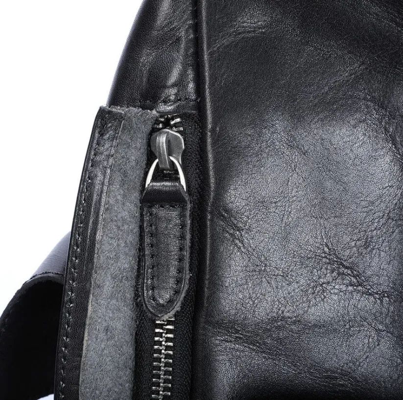 Small Black Leather Backpack  | Lake Victoria