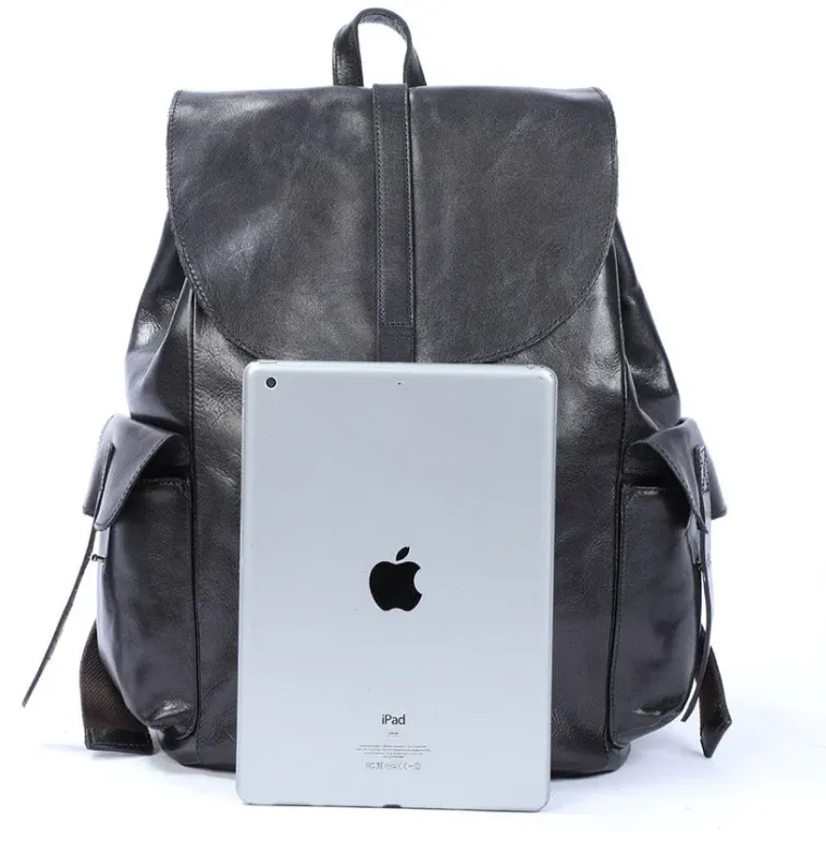 Small Black Leather Backpack  | Lake Victoria