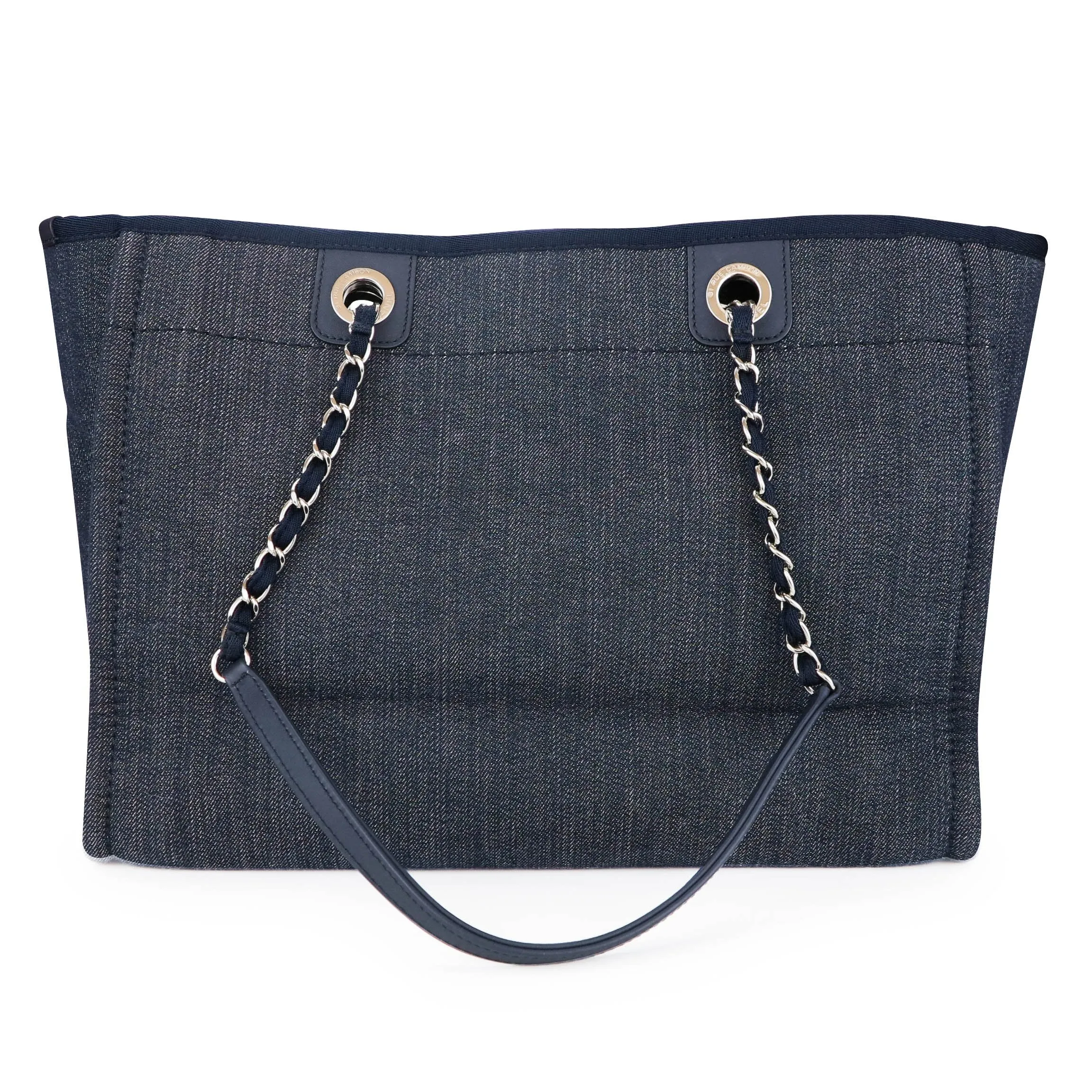 Small Deauville Tote Bag in Navy Denim Canvas