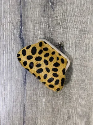 Small Fur Clutch Coin Purse With Clasp