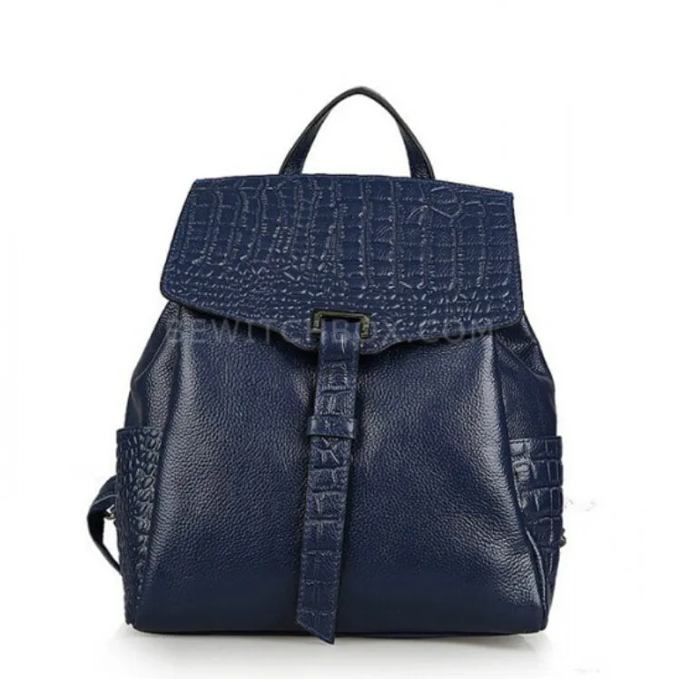 Snakeskin Faux Leather Backpack