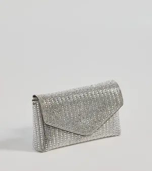 Sparkle And Shine Rhinestone Envelope Clutch