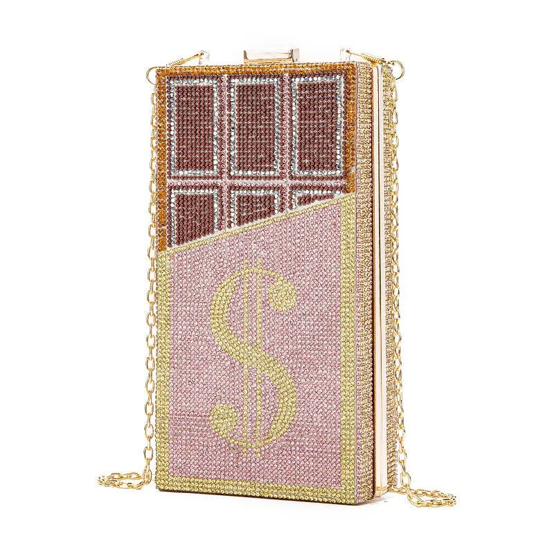 Stack of Cash Dollars Crystal Clutch Purses