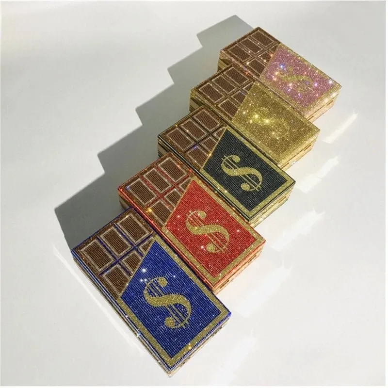 Stack of Cash Dollars Crystal Clutch Purses