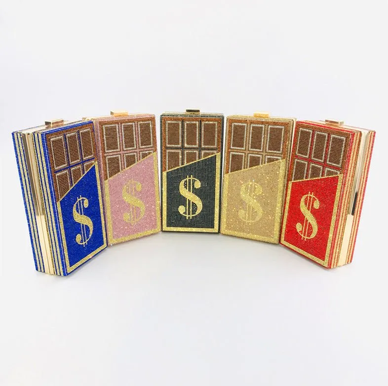 Stack of Cash Dollars Crystal Clutch Purses