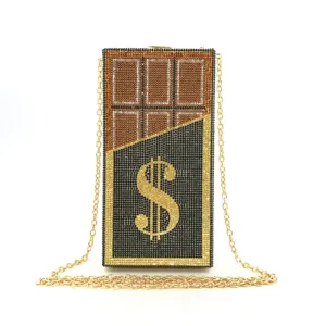Stack of Cash Dollars Crystal Clutch Purses