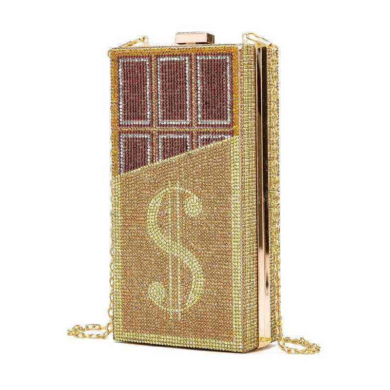 Stack of Cash Dollars Crystal Clutch Purses