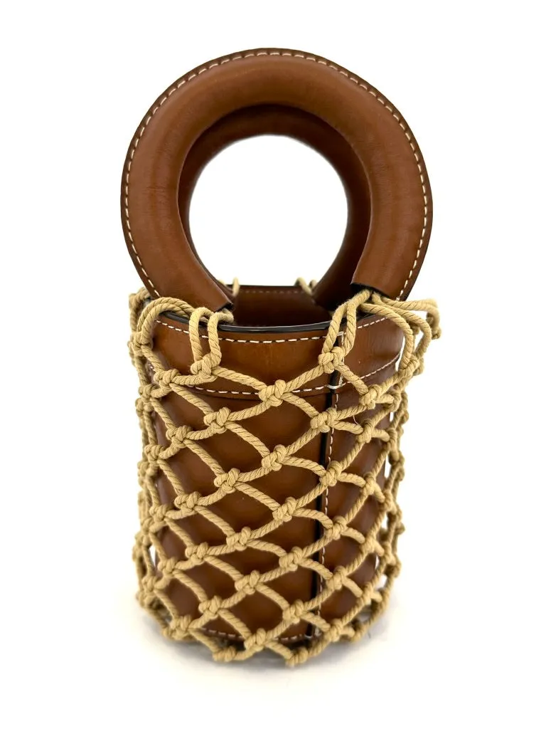 Staud Moreau Leather Macrame Bag