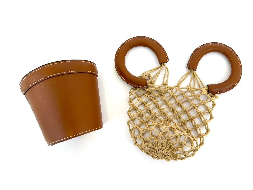 Staud Moreau Leather Macrame Bag