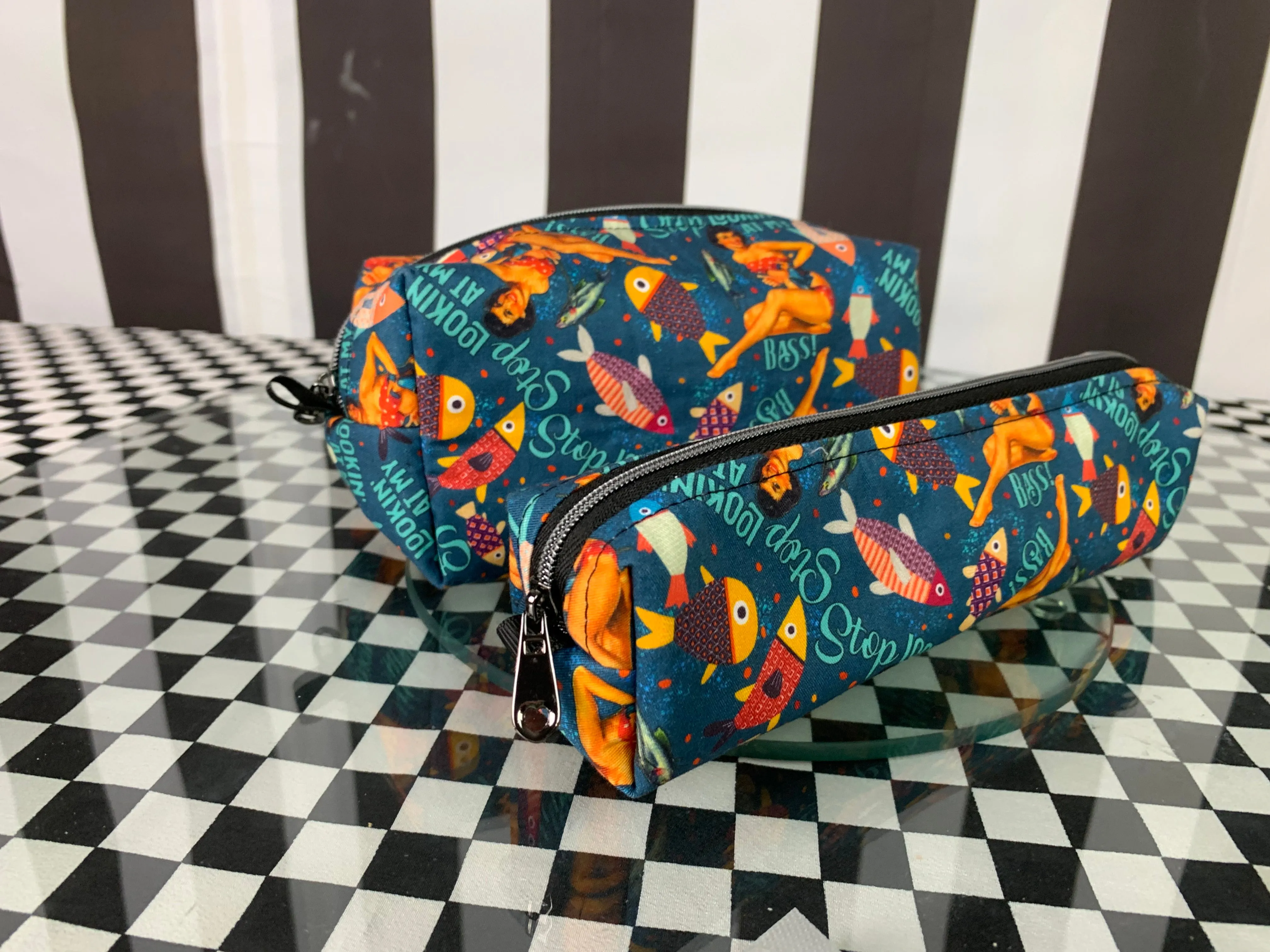 Stop lookin at my bass boxy pencil case