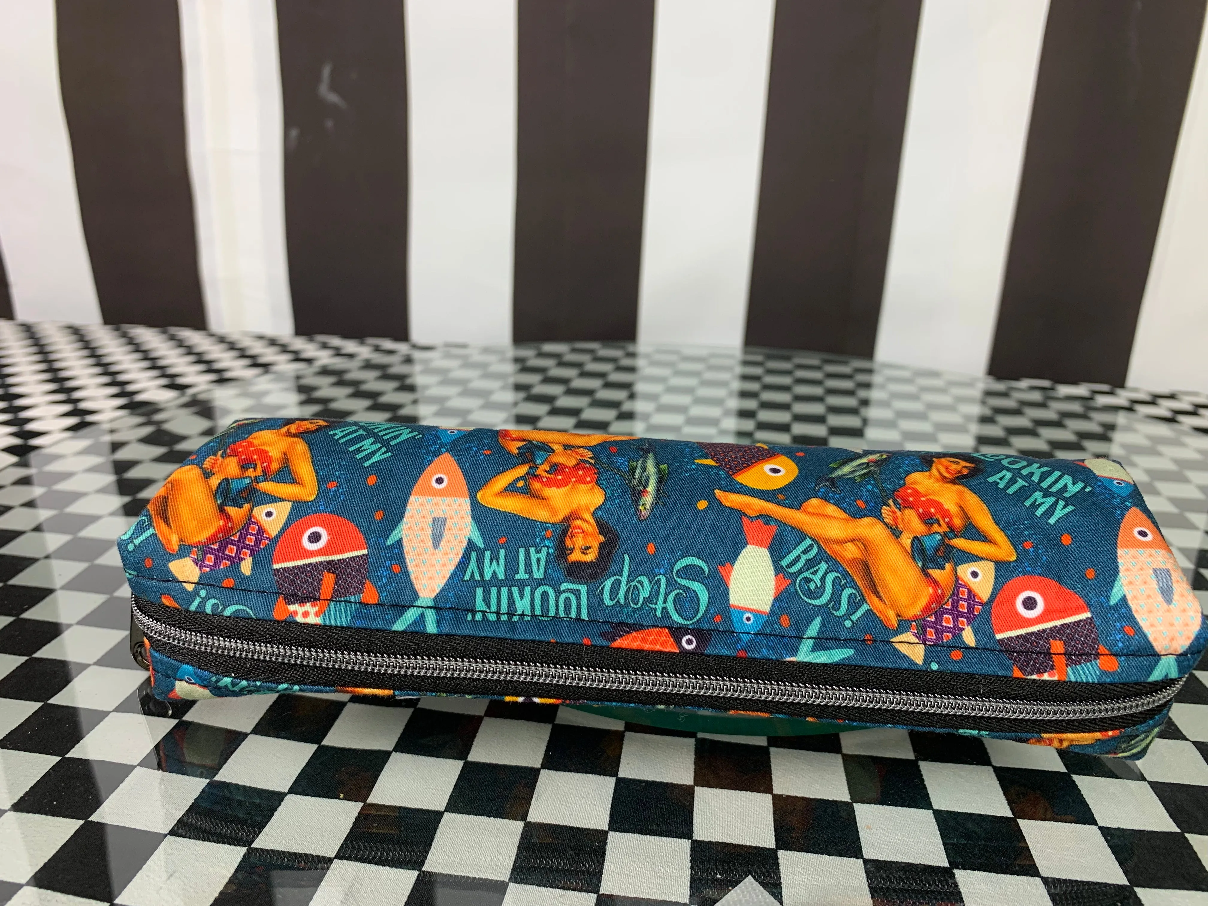 Stop lookin at my bass boxy pencil case