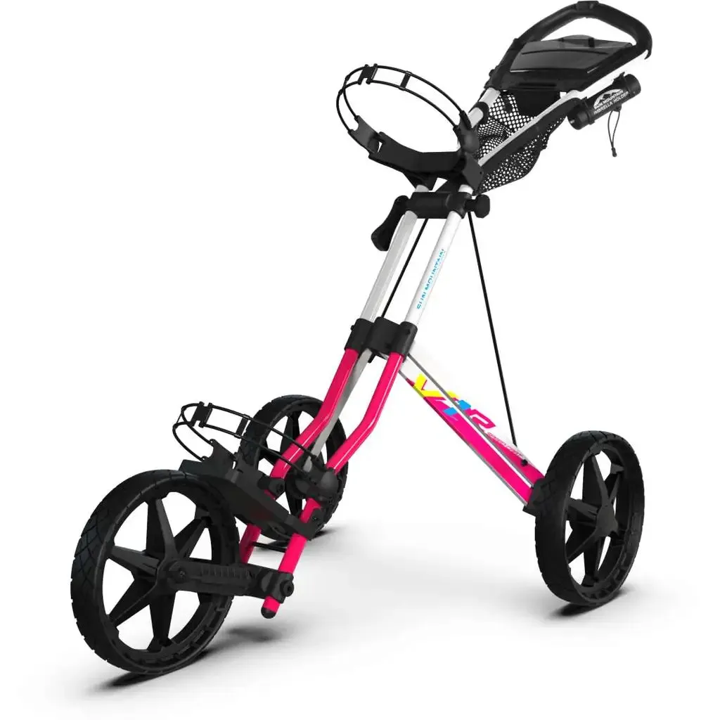 Sun Mountain Speed Cart V1R Golf Push Cart Hot Pink-White-Blue