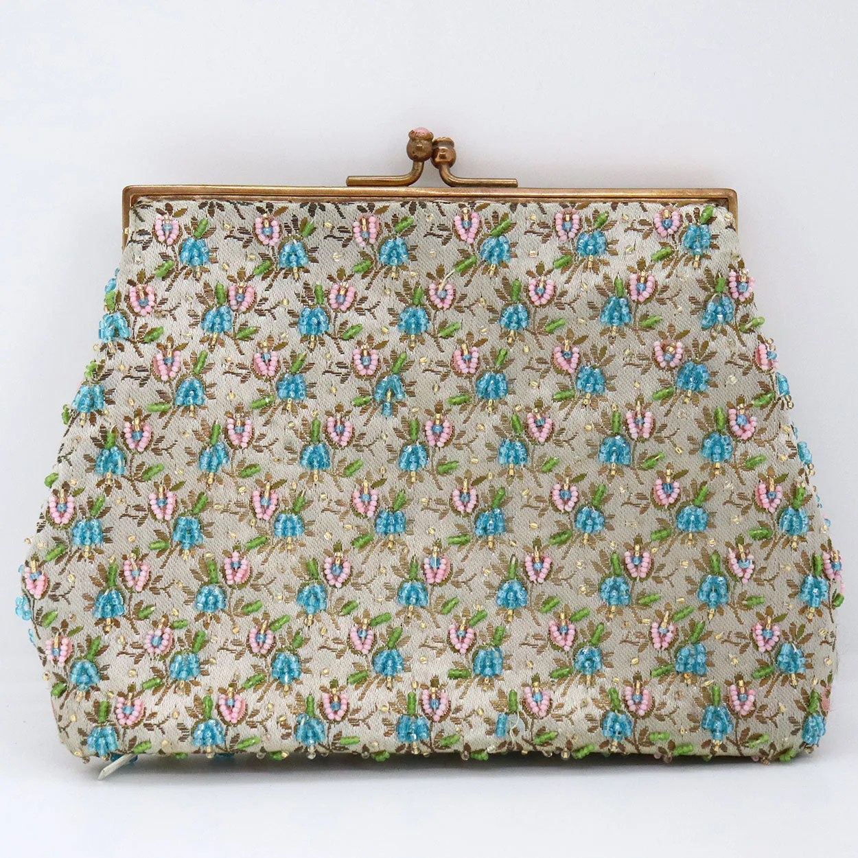 Three Vintage French Parisian Duizend-Gans Micro-Beaded Silk Clutch Purses