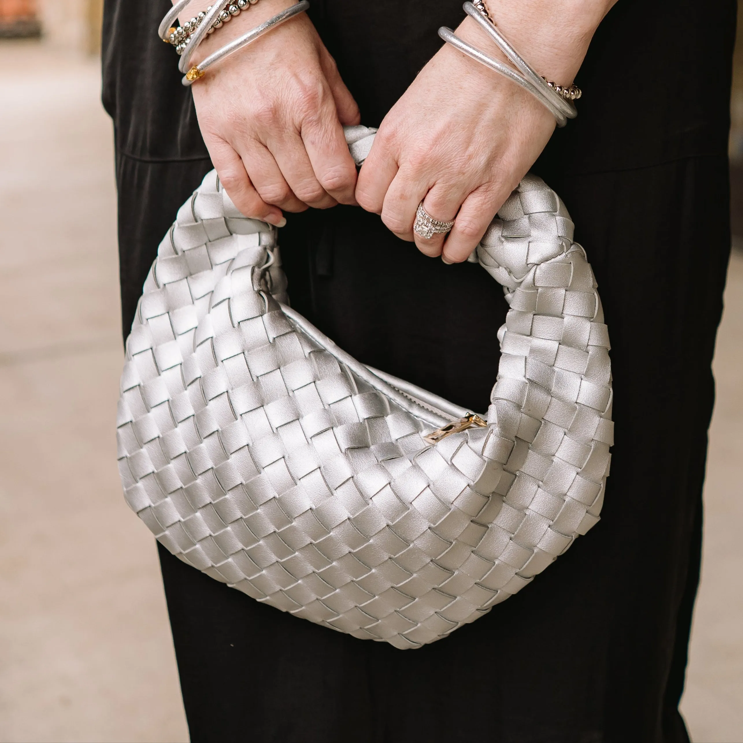 Tracy Woven Knot Strap Clutch