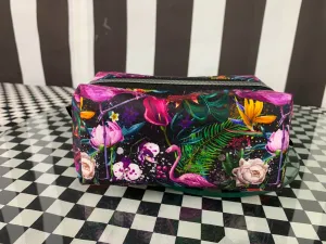 Tropical flamingo boxy pouch