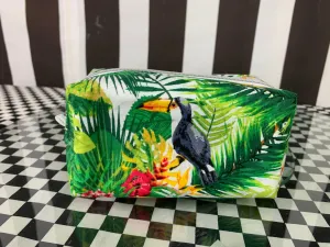 Tropical toucan boxy pouch