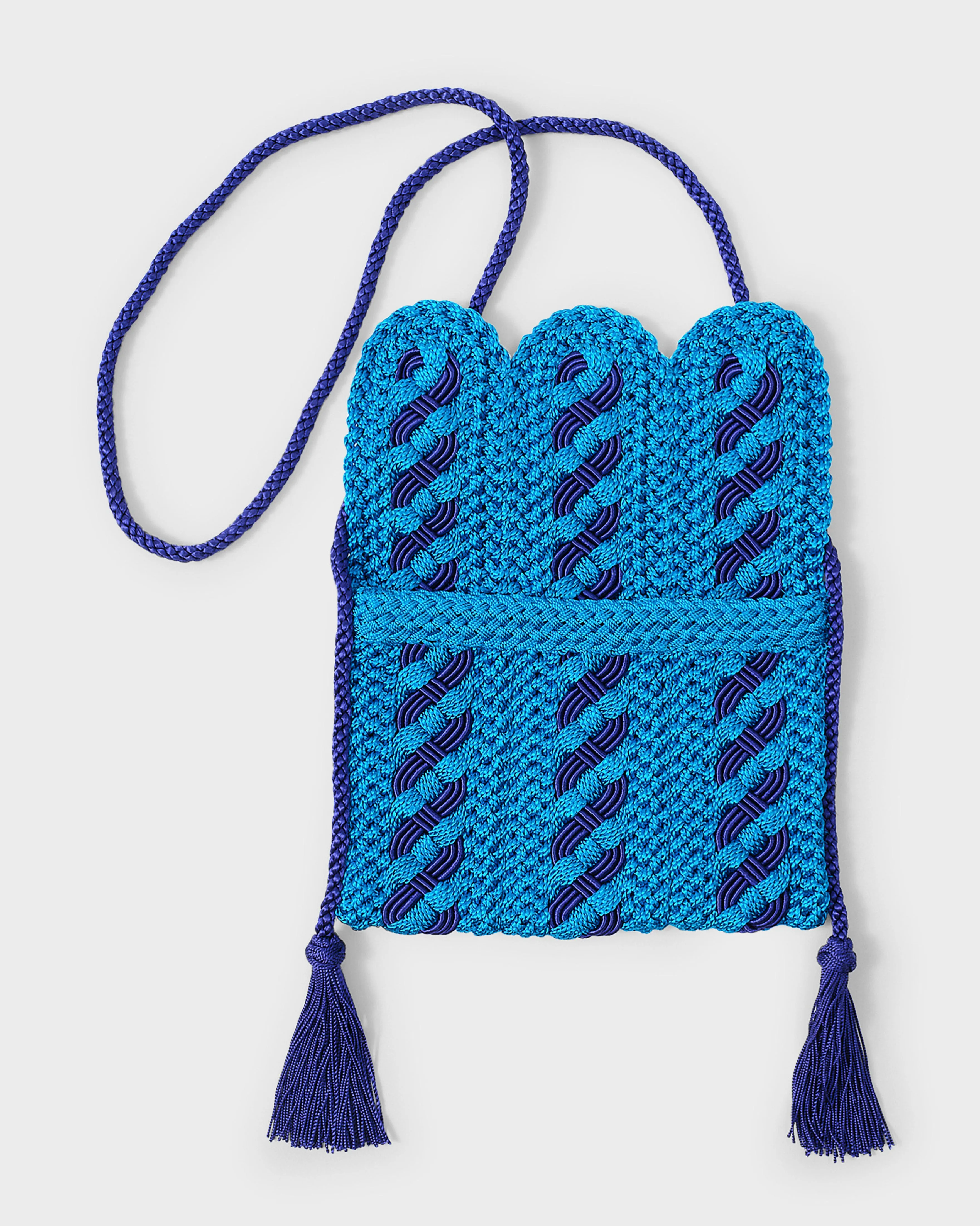 Two-Toned Majorelle Sabra Silk Braided Purse Blue
