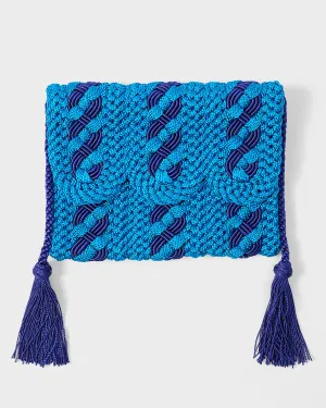 Two-Toned Majorelle Sabra Silk Braided Purse Blue