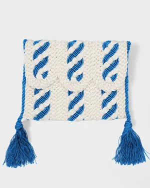 Two-Toned Majorelle Sabra Silk Braided Purse White