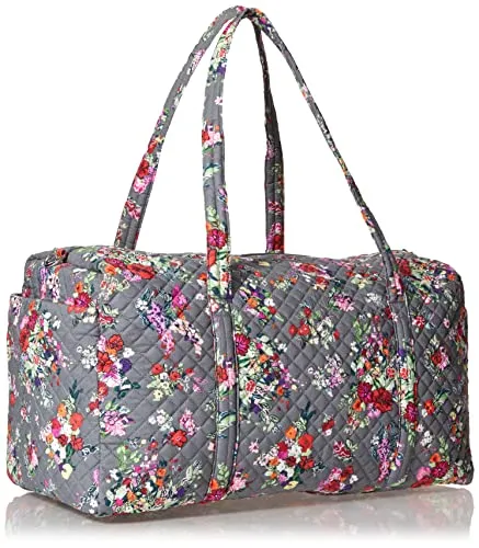 Vera Bradley Women's Cotton Large Travel Duffel Bag, Hope Blooms - Recycled Cotton, One Size
