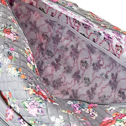 Vera Bradley Women's Cotton Large Travel Duffel Bag, Hope Blooms - Recycled Cotton, One Size