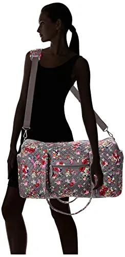 Vera Bradley Women's Cotton Large Travel Duffel Bag, Hope Blooms - Recycled Cotton, One Size